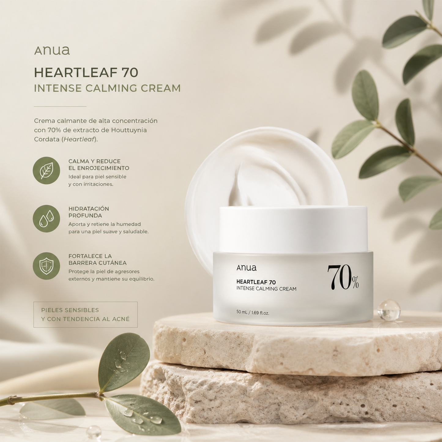 Anua Heartleaf 70% Intense Calming Cream - Crema calmante